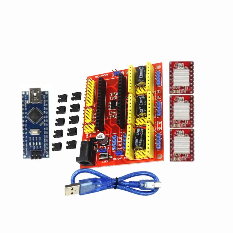 3D V4 ЧПУ Щит гравировальный станок + Nano 3 0 с USB A4988 Reprap Шаговые драйверы для arduino Diy