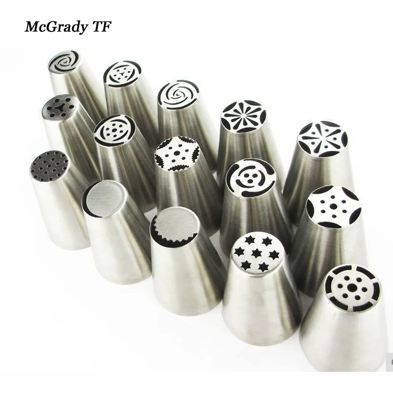 Mac 15 шт. Нержавеющая сталь русский тюльпан глазури трубопроводов сопла подарок