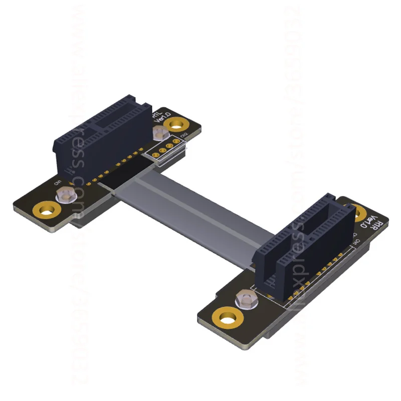 Коленчатый правый кабель PCIe 3 0x1 до x1 гнездо-гнездо экранирование EMI 8G/bps PCI-E 1x