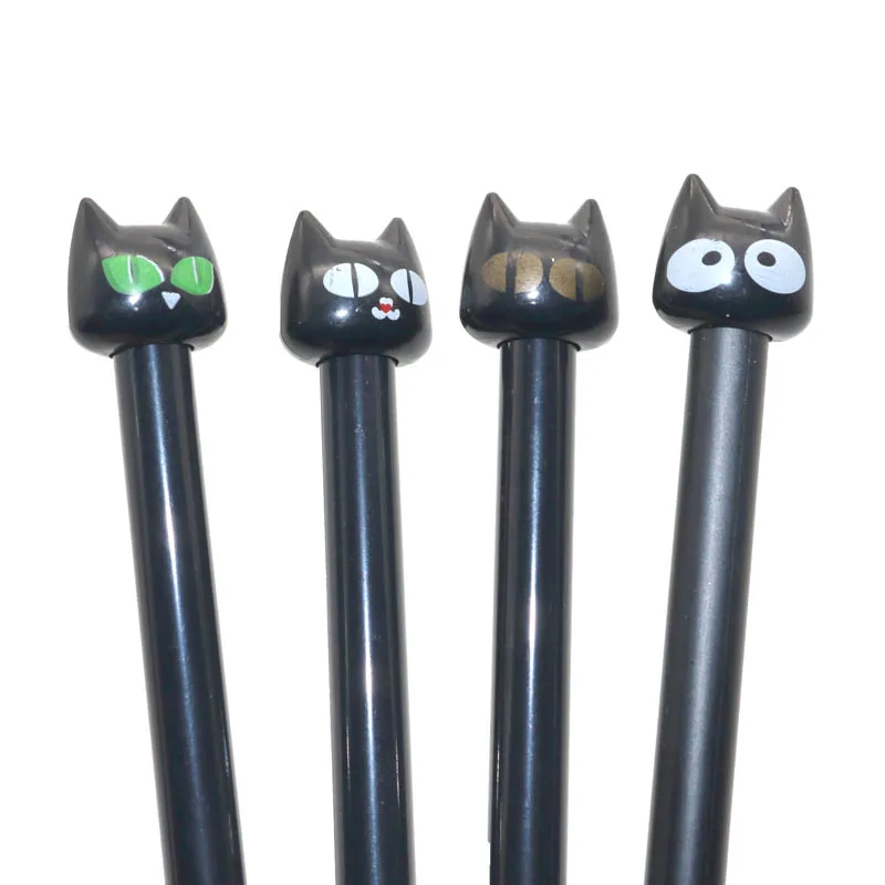 4 шт. Корейская Милая Канцелярия мультфильм Kawaii пластик черный Кот гелевая ручка