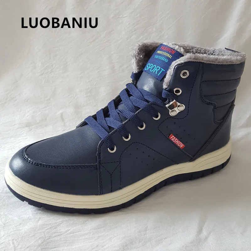 

New Leather Shoes Men Winter Boots Outdoor Botas Work Men Boots with fur waterproof motorcycle boots men's snow shoe martin