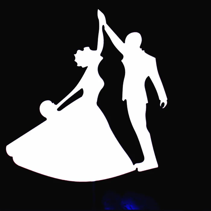 H98 Cake Topper Топпер для торта, свадебные Серебряные вечерние принадлежности, топпер для торта жениха и невесты, украшение для свадьбы, Свадебный Топпер для торта - Цвет: H98 Cake Topper