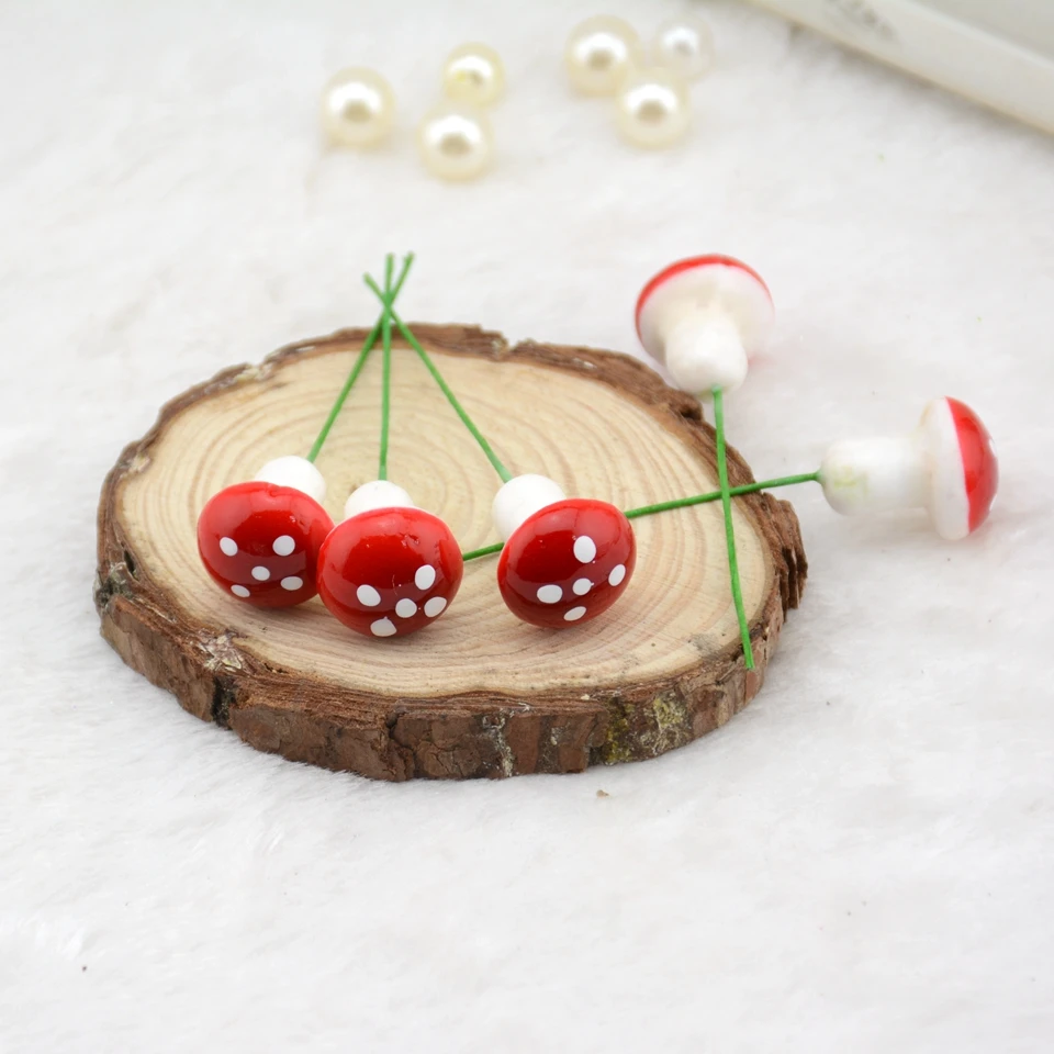 

10PCS Artificial Flower Cute Mini foam Mushroom Flower Head Wedding Festival Party Home Decoration DIY Flower Potted Crafts