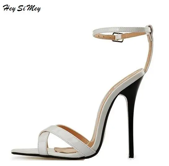 

Hey Si Mey 2019 New Women's Sandals Shoes NvXie Sandale Abarca Sexy Thin Heels High Heels13.5CM Round Toe Bridal Model Catwalk