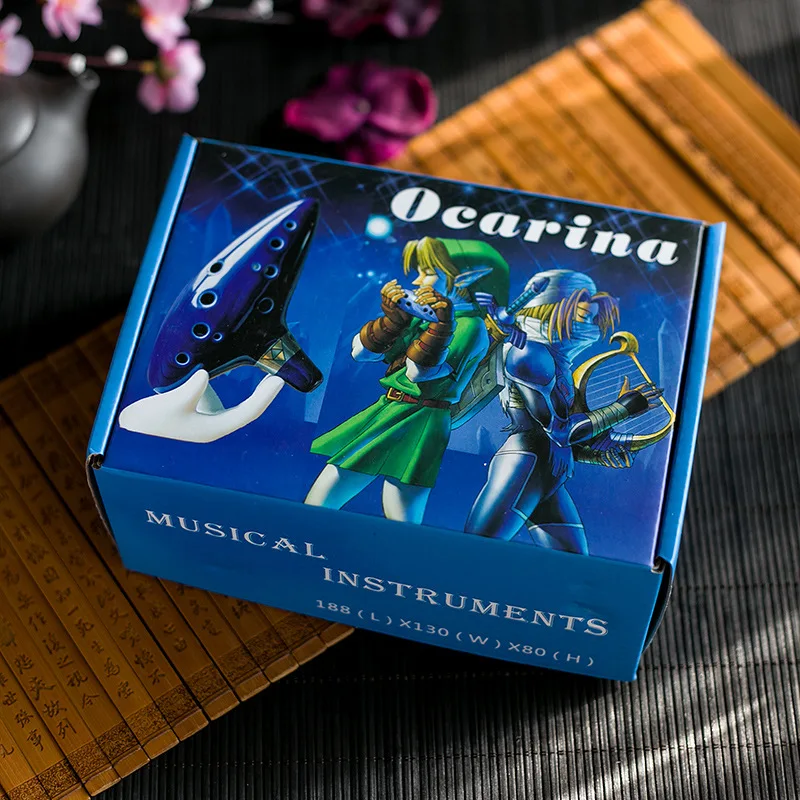 Небесно Голубой 12 отверстий alto C legend of zelda ocarina флейта интонация звук