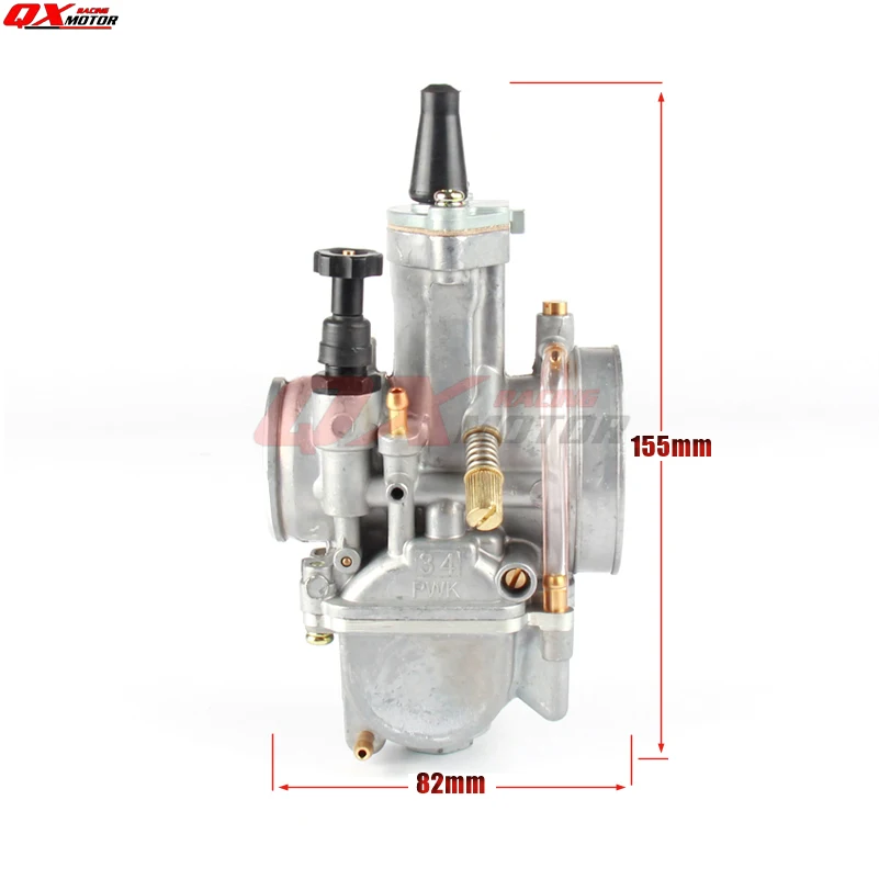 PWK 34 Carb мм гоночный плоский боковой Карбюратор с Впускной загрузкой для 2T/ 4T Gy6