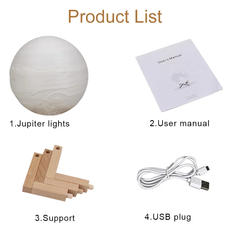 Лампа Новое поступление 3D принт звезда луна лампа красочные изменить сенсорный