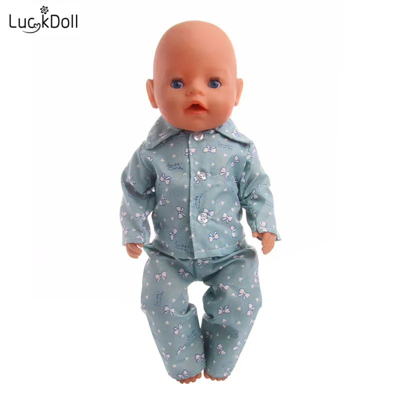 LUCKDOLL/Пижамный костюм с пуговицами подходит для 18 дюймов американский размер 43 см