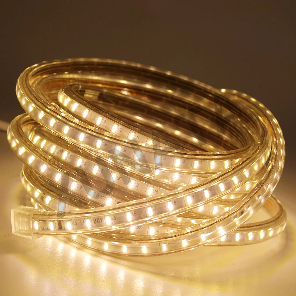220 В светодиодный светильник 3014 SMD водонепроницаемый 120 светодиодный s/m наружный светодиодный светильник белый/теплый белый/синий ЕС выключатель питания вилка