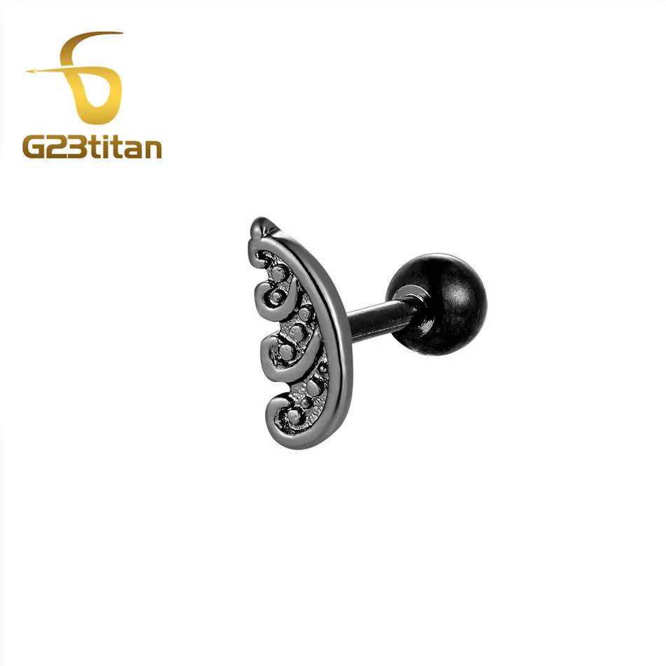 Модные женские пирсинг для хрящевой части уха Tragus спиральные пирсинг 16 калибра титановая губная серьга шпильки Женские Украшения для тела - Окраска металла: Ear Tragus