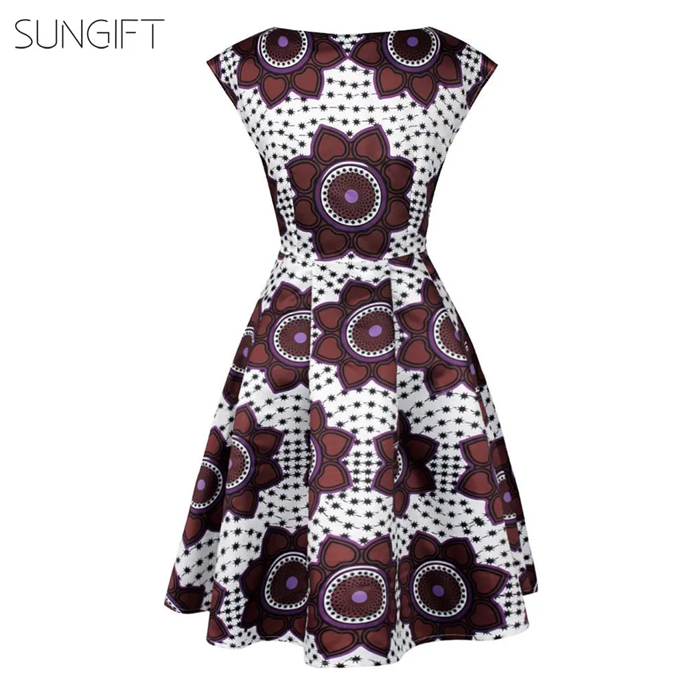 SUNGIFT африканские женские платья Дашики женское платье миди цифровая печать