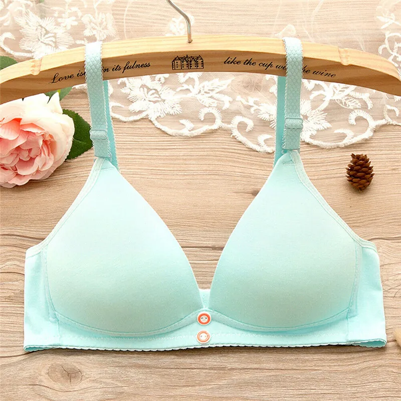 New Fashion Lady Womens Sexy Padded Push up Cotton Bras Youth Teenagers Girls Underwear Underclothes Solid Seamless Wire Free | Женская