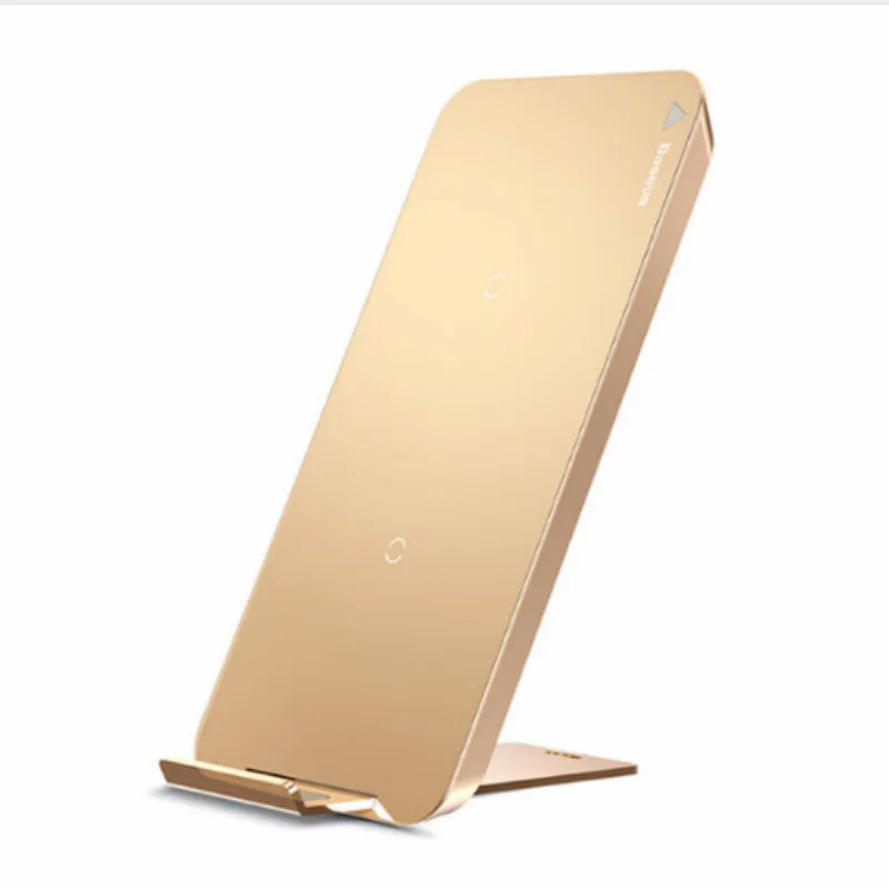 Беспроводное зарядное устройство Baseus Qi для iPhone X samsung Note 8 S8 Plus S7 S6 Edge, быстрая Беспроводная зарядная док-станция - Тип штекера: gold