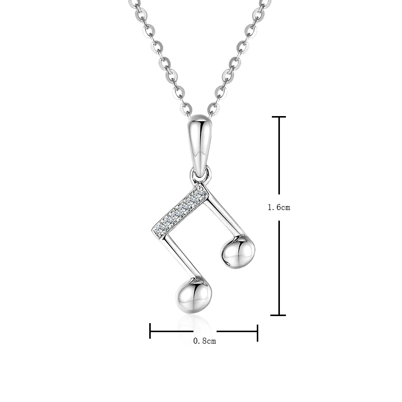 

QYI 18k Pure Gold Diamond Necklace Musical symbol Pendant AU750 Two Chains To Choose From From Fine Jewelry For Girl Gift