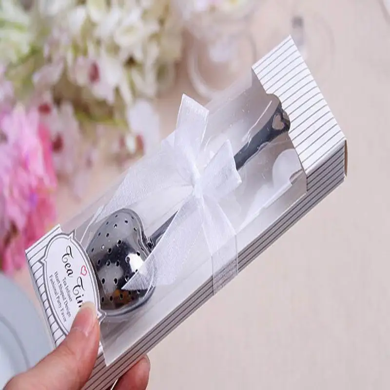 Оптовая продажа 100 шт нержавеющей стали в форме сердца Чай Infuser фильтр ложка