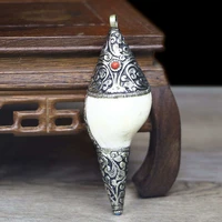 tibetan capped natural conch pendants nepal handmade sea snail pendant decor arts tbp148
