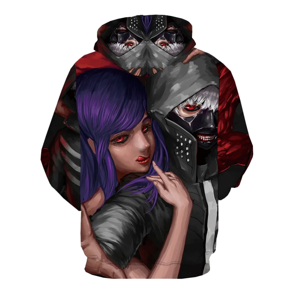 KYKU 3d Hoodies Tokyo Ghoul Hoodie Men Cynical Print Ken Kaneki Hoodes Love Hoody Anime Japan Hooded Casual Unisex | Мужская одежда