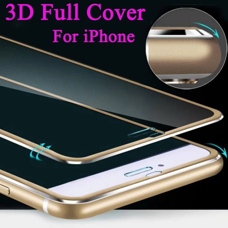 защитное стекло Стекло для IPhone 7 Красочные 3D полное покрытие Алюминий сплав