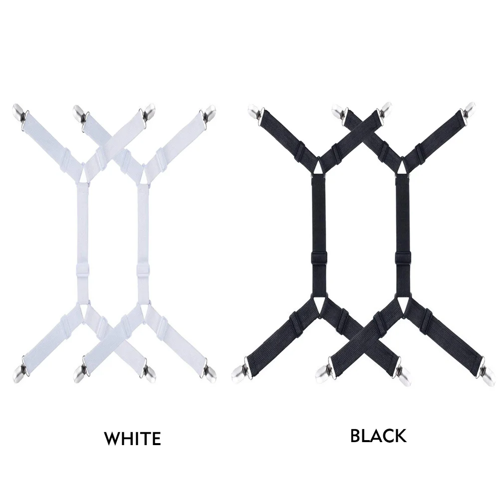 

2Pcs/Set 4 Corners Bed Sheet Clips Sofa Cushion Non Slip Practical Adjustable Home Bedroom Long Elastic Fixing Clip Mattress