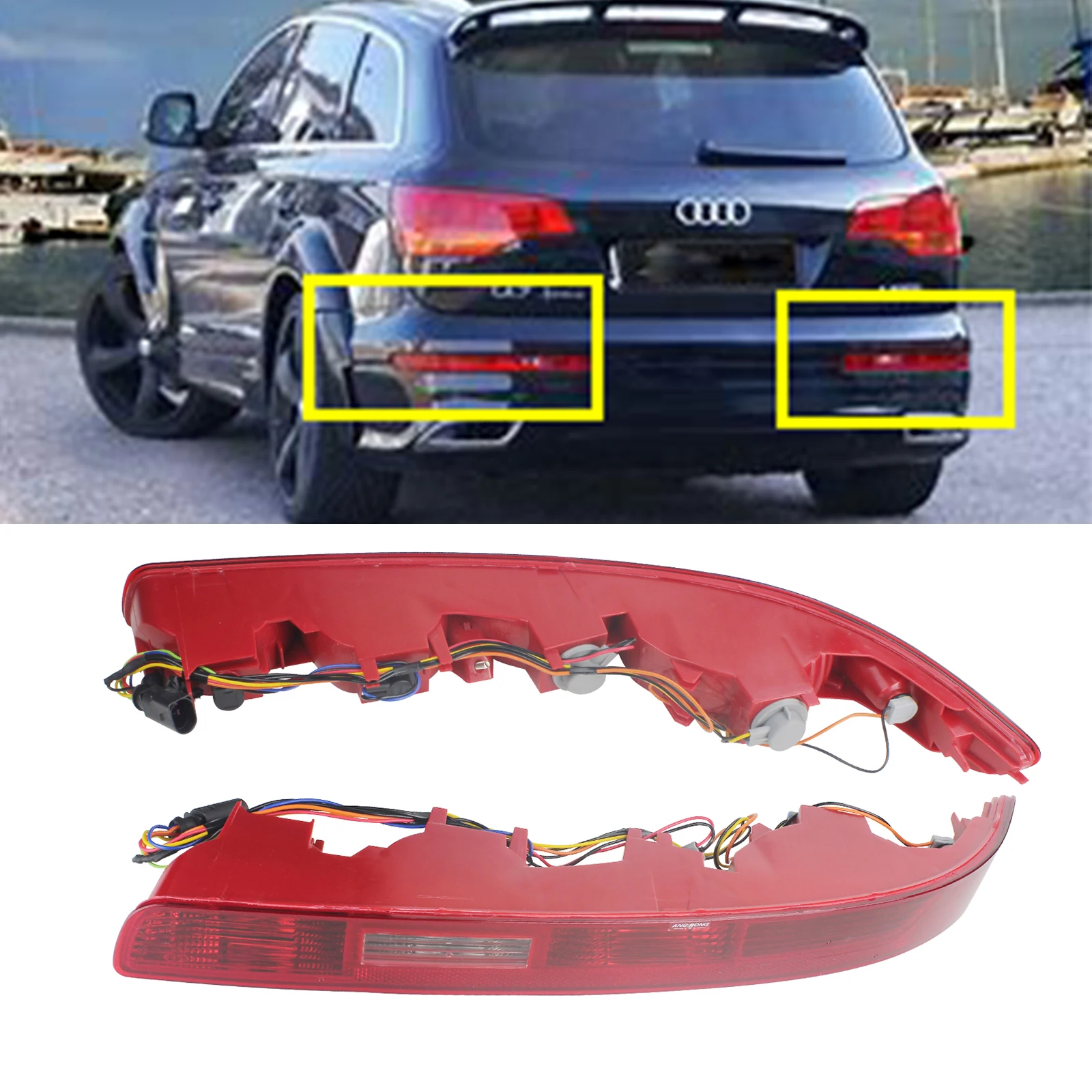 ANGRONG 2x для Audi Q7 2006 2015 L & R задний бампер отражатель стоп лампы|Сигнальная лампа| |