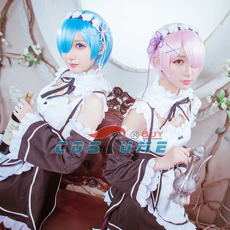 Костюм Rem 2016 из аниме Re:Zero Life in a костюм для косплея Ram платье горничной на