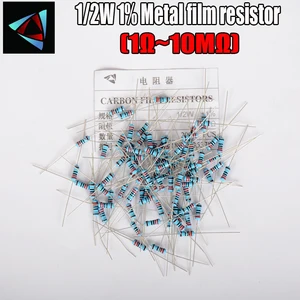 50 шт. 12 Вт металлический пленочный резистор 1% 1R  10 м 1 2 10 22 47 100 330 Ом 1K 4,7 K 10K 22K 47K 100K 330K 470K 2R 10R 22R 47R 100R 330R