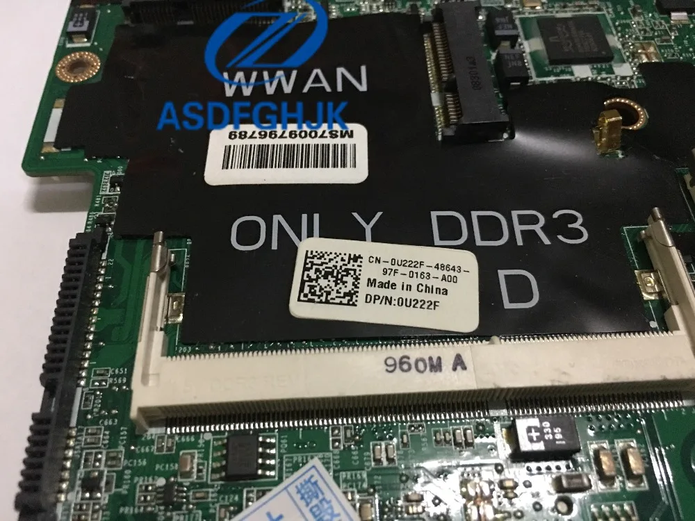 Материнская плата для ноутбука Dell Precision M6400 0U222F U222F DAXM1MB1AE0 DDR3 Протестирована