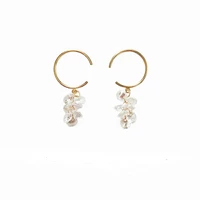 ladies fashion cute small crystal beads pendants earrings small round circle dangle drop earrings women accessory