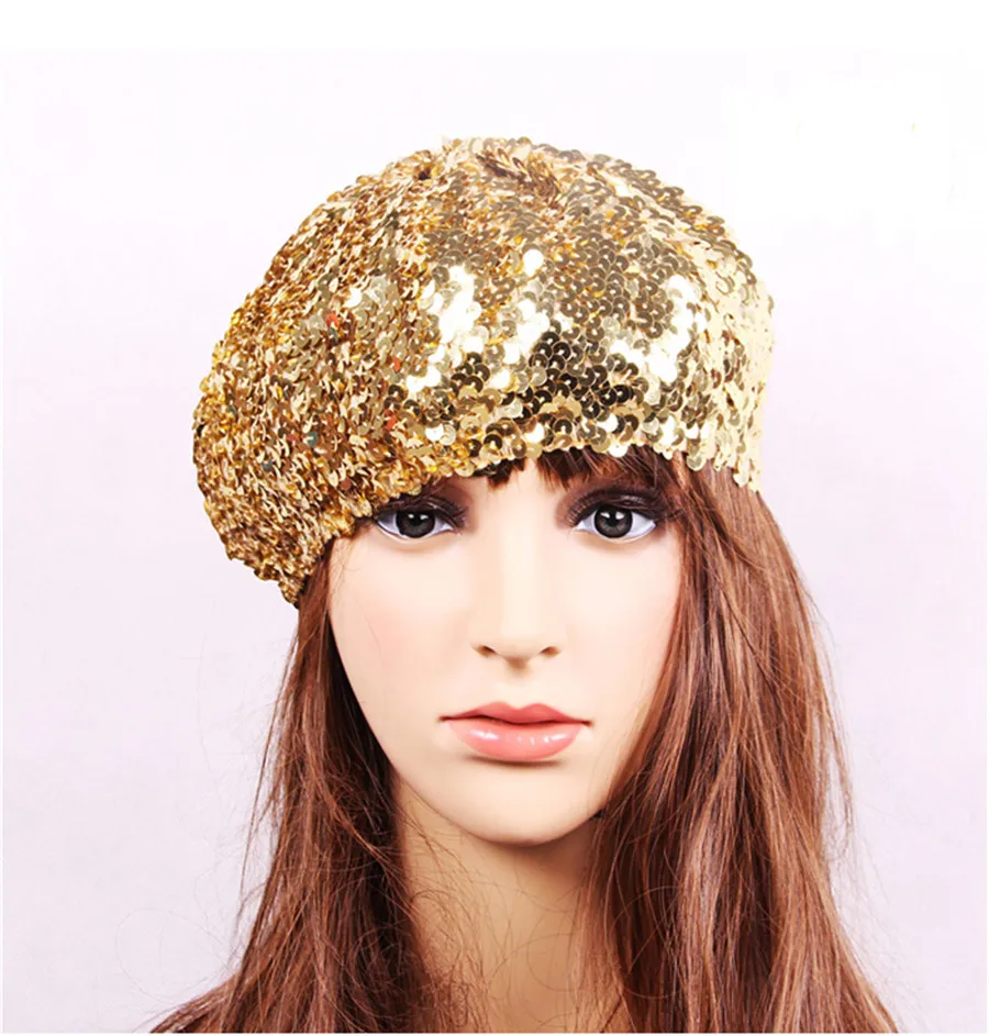 Винтаж Для женщин леди Сияющие Блестки партии Танец шляпа Блёстки там стрейч Shimmer