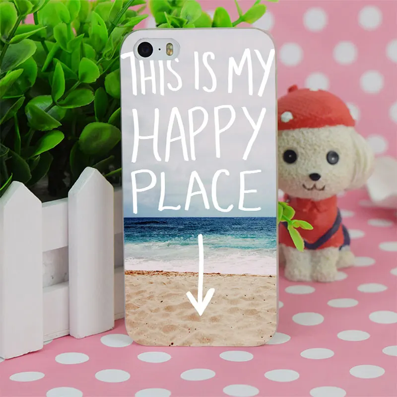 B2590 My Счастливое Место Пляж Прозрачный Жесткий Тонкий Case Cover Для Apple iPhone 4 4S 5 5S SE 5C 6 S