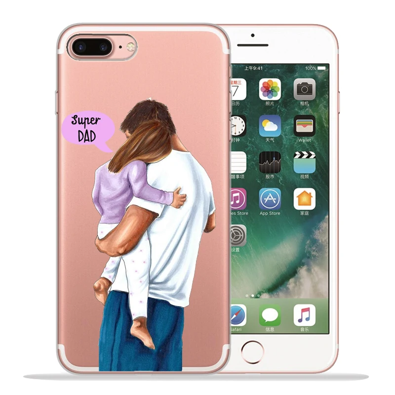 Модный чехол для телефона с надписью Super mom Dad Girl Baby iPhone 8 7 6 6S Plus X XS MAX XR 10 мягкий