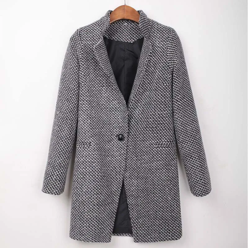 Лидер продаж модные женские туфли полушерстяные Тренч пальто дамы отложной