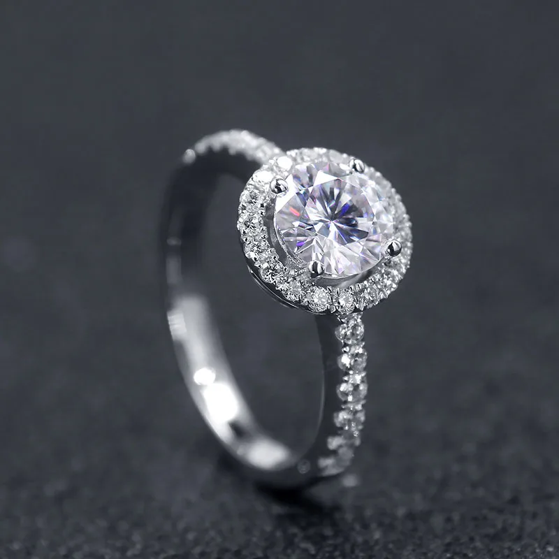 Женское Обручальное Кольцо NiceGems обручальное кольцо из муассанита с ореолом 1