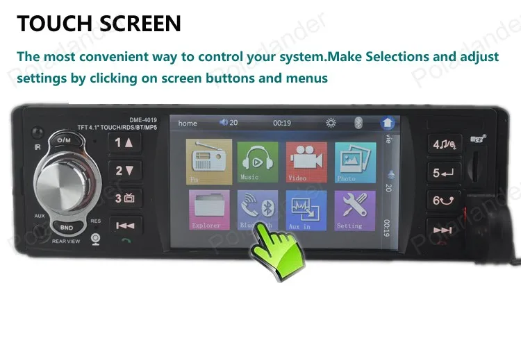 

Autoradio 12V Car MP5 Player Car Audio stereo Radio FM 4.1 inch touch Screen bluetooth RDS USB/TF 1 DIN radio cassette player