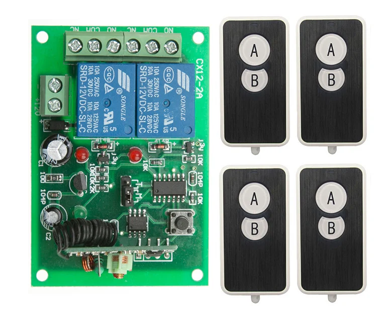 Универсальный беспроводной пульт дистанционного управления DC 12V 24V 2CH 2 CH релейный