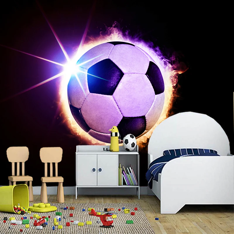 

Customized papel de parede infantil, Footbal light Sport murals for children's room living room background decorative wallpaper