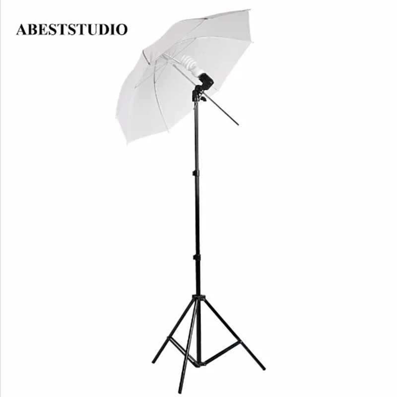 ABESTSTUDIO Umbrella Photo Studio kit 2 PCS White Umbrellas+2PCS 2M Light stand+2pcs lamp holders +2 pcs Bulbs (45W/5400K | Электроника
