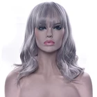 Soowee вьющиеся синтетические волосы, серый парик, термостойкие волосы, коричневые, черные, белые вечерние волосы, парики для косплея для женщин