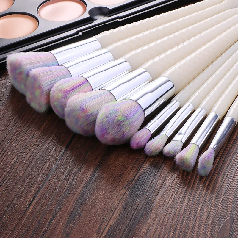 10 шт./компл. кисти для макияжа русалка набор шт. Профессиональная Кисть Набор