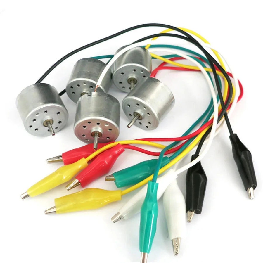 

1pc J396 DIY 310 Micro DC Motor with Colorful Crocodile Clip Technology Making Free Shipping Russia