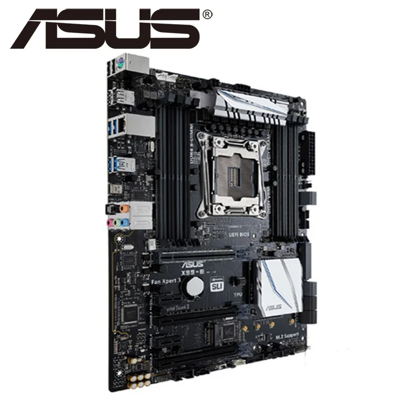 Настольная Материнская плата Asus X99 E Socket LGA 2011 V3 i7 X DDR4 128G ATX UEFI BIOS оригинальная б/у
