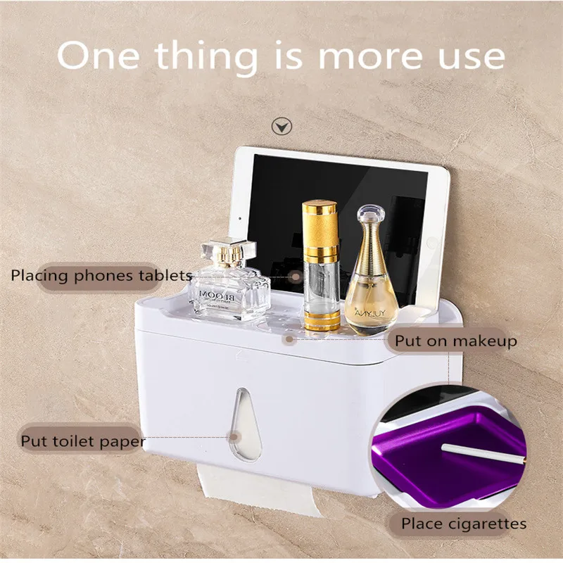 Buy ABS Material Tissue Box Suction Type Kitchen Bathroom Toilet Paper Organizer Waterproof Napkin Holder Home Hotel Shelf on