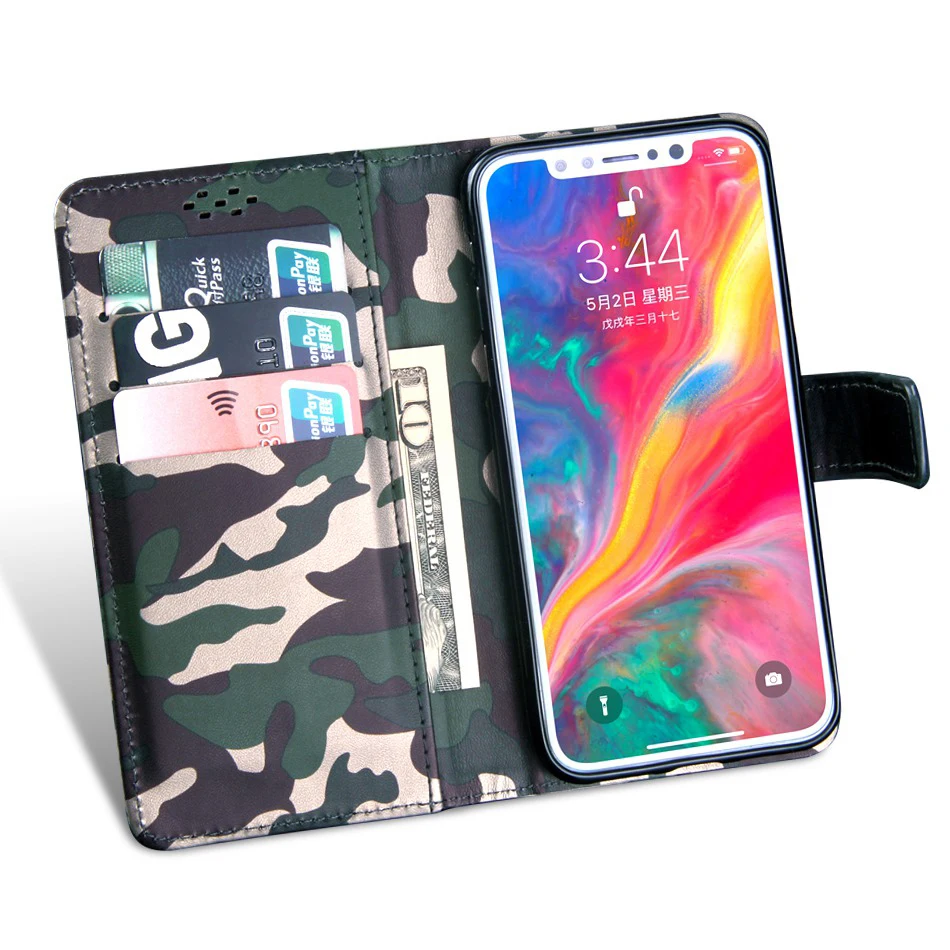 Винтажный камуфляжный чехол для телефона ZenFone 2 ZE551ML из искусственной кожи Флип 360