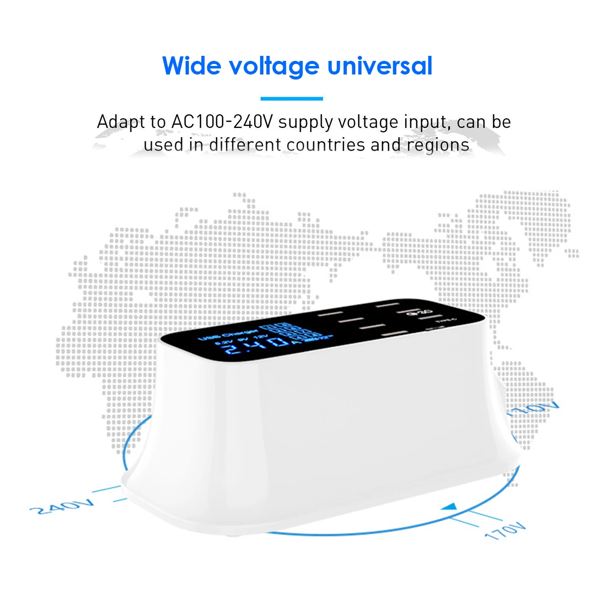 8-портовая умная зарядная станция USB QC 3 0 со светодиодным дисплеем и Type C |