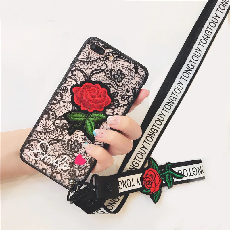 Luxury Lace Emboss Rose Phone Cases For Samsung Galaxy S6 s7 s8 s9 Plus PC Fashion Cute Unicorn Back Cover Note 8 note 9 |