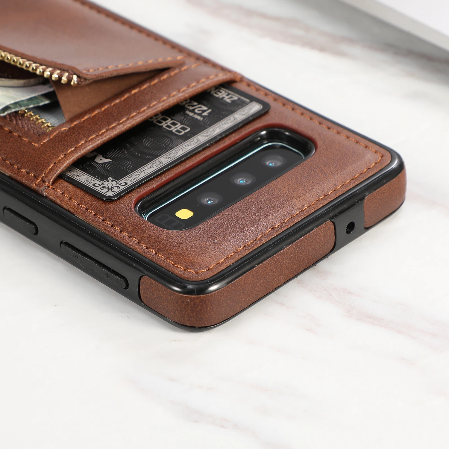 Чехол из искусственной кожи для Samsung S9 S8 S10 Plus S10e чехол Роскошный кошелек карта ТПУ