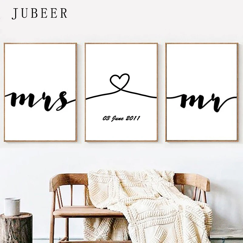 Mr Mrs Family простой плакат с цитатами юбилей изготовление на заказ настенное