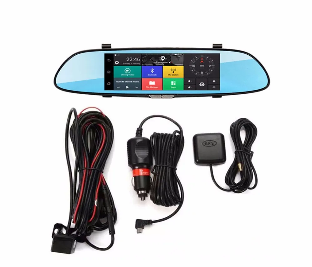 BesMoonsee 3G 7 дюймов Автомобильный видеорегистратор зеркальная камера Android GPS Wifi FHD 1080P