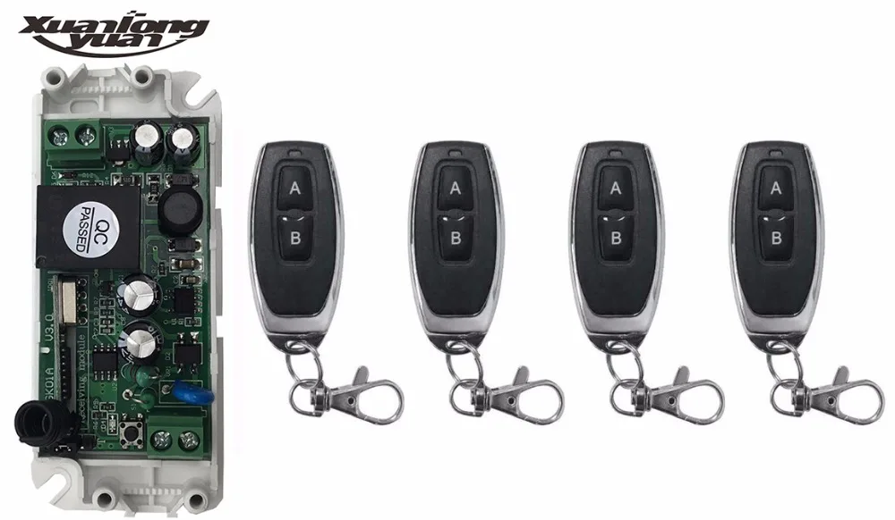 Реле переменного тока 110 в 120 в 220 в 250 В 1 канал радиочастотный беспроводной выключатель дистанционного управления беспроводной выключатель освещения приемник + передатчик жалюзи