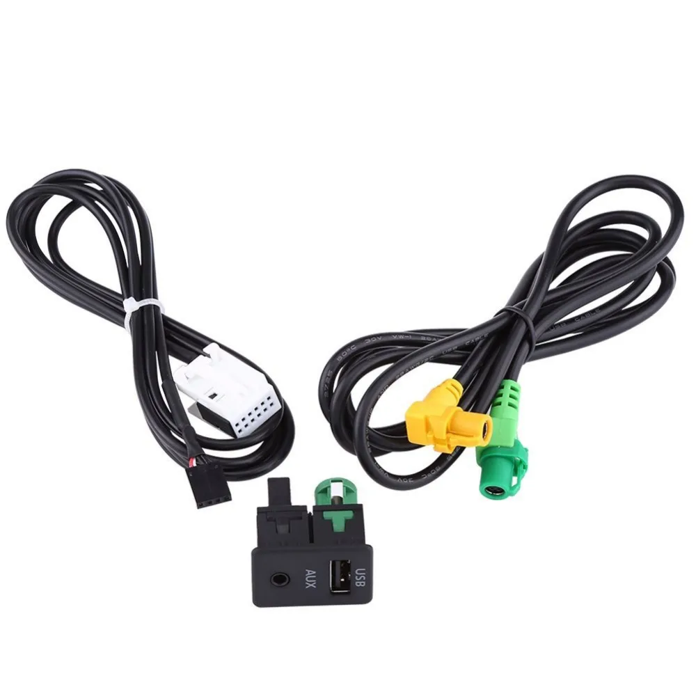 BEESCLOVER Автомобильный USB AUX переключатель гнездо провода жгута кабель адаптер